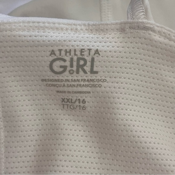 Athleta Girl Every day Dress Size XXL-16 White Built in Bra And Shorts - Picture 3 of 7